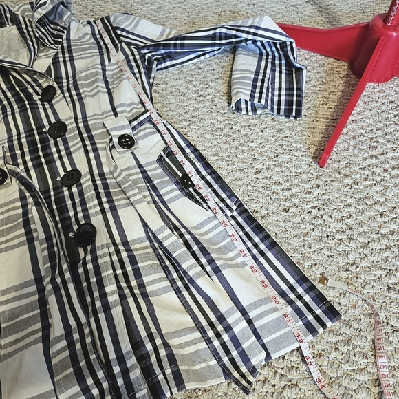 HP🎉 Laundry by Shelli Segal Plaid Trench Coat - Size M - Picture 15 of 16